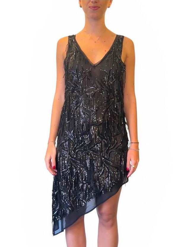 Abito paillettes asimmetrico