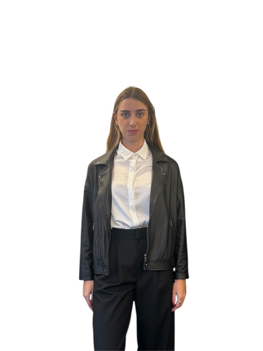 Chiodo Over in pelle