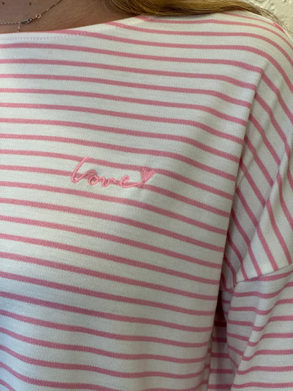 MAGLIETTA A RIGHE LOVE