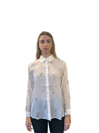Camicia Trasparente con Fiori