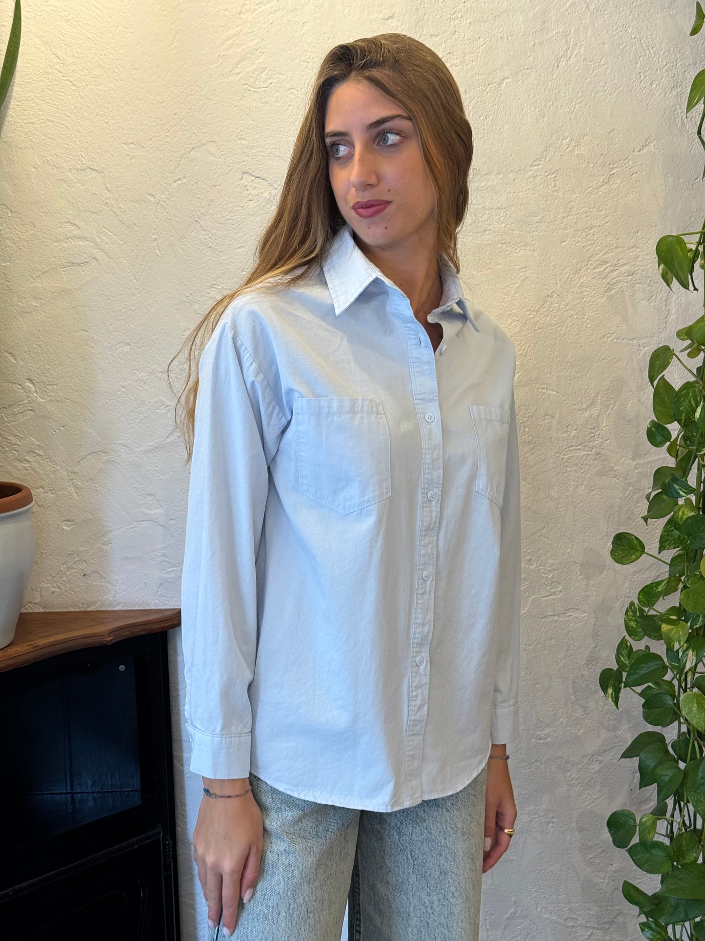 CAMICIA IN COTONE DOPPIO TASCHINO