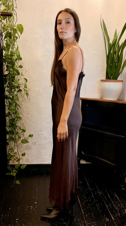 Vestito ricamo pizzo lungo