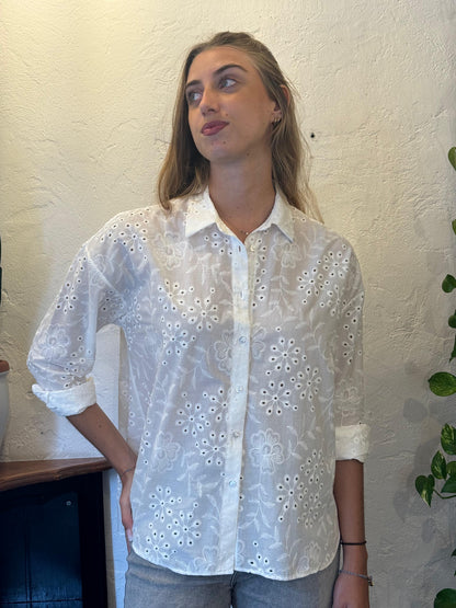 CAMICIA FLOREALE IN SANGALLO