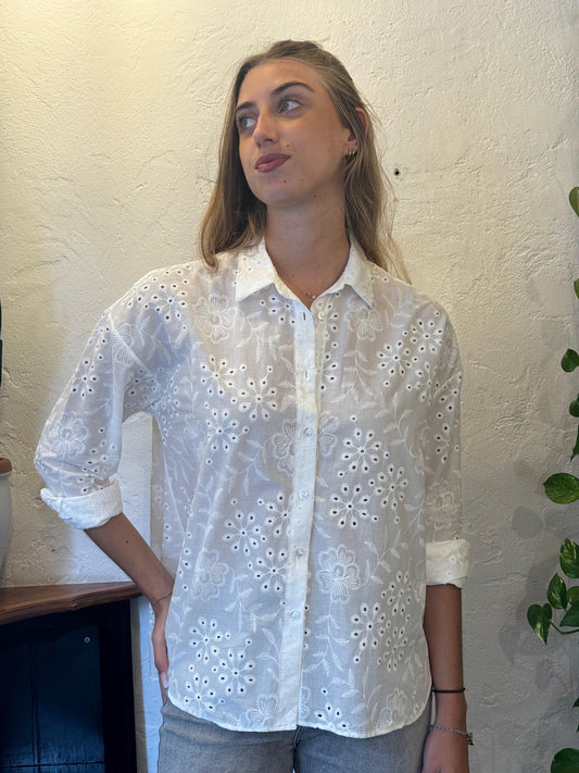 CAMICIA FLOREALE IN SANGALLO