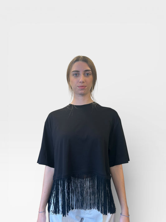 T-shirt con frangie