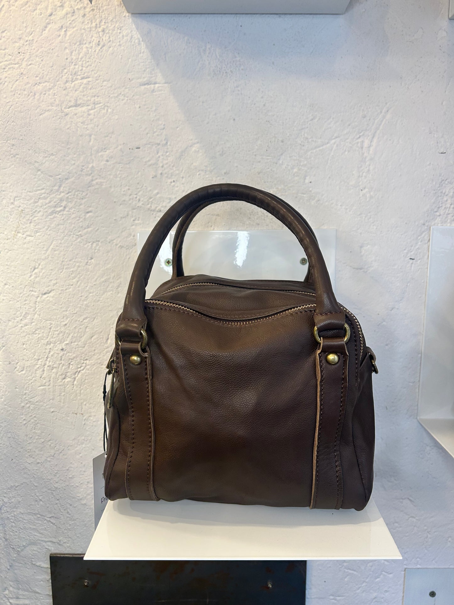 Bauletto in pelle con tracolla