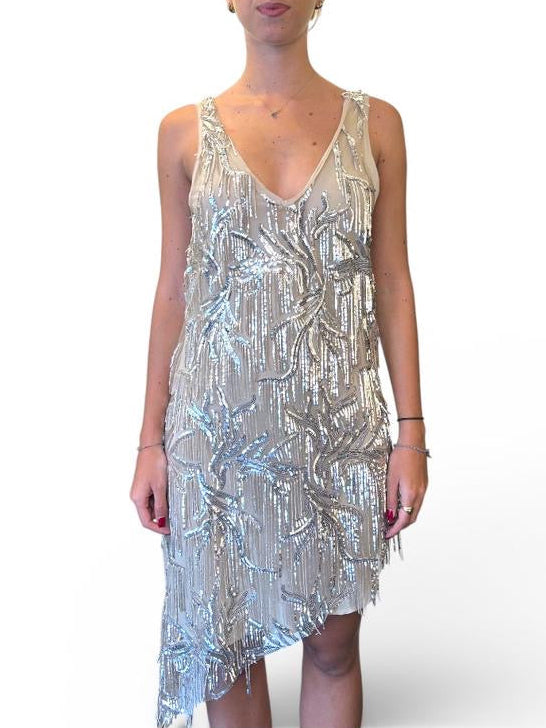 Abito paillettes asimmetrico