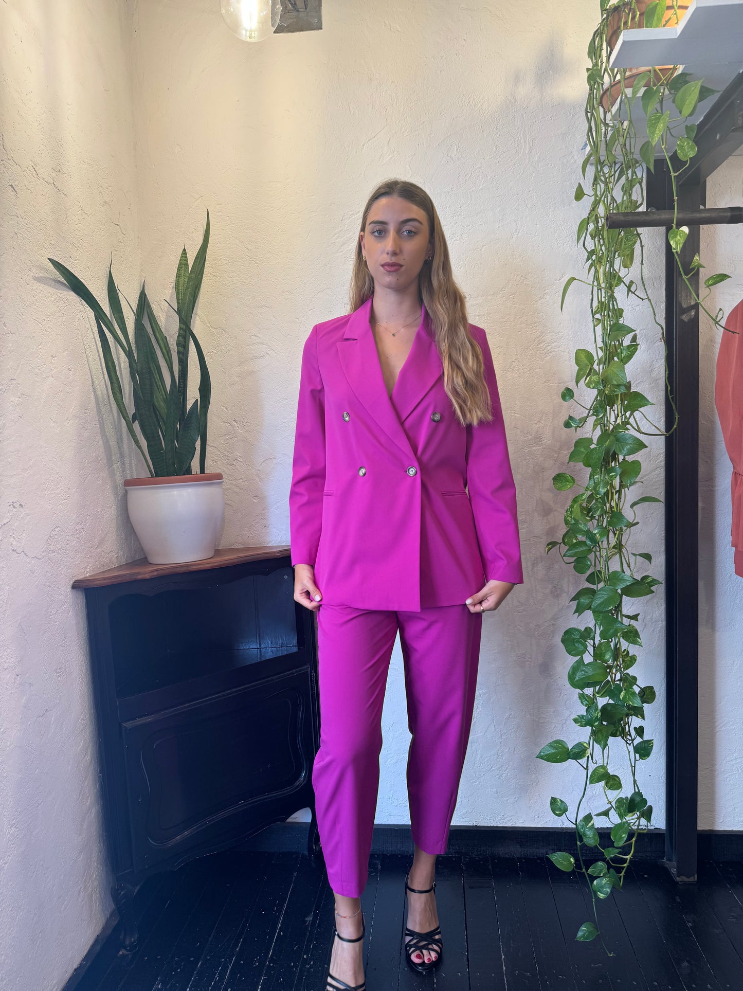 Dixie - completo giacca e pantalone fuxia