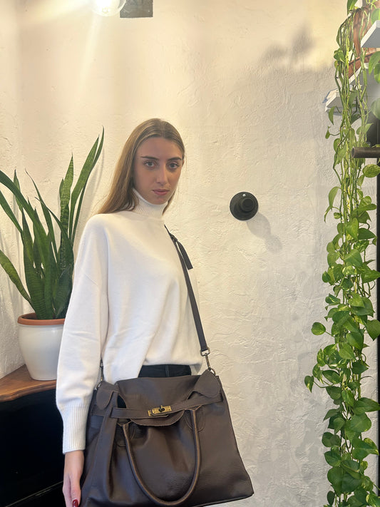 Borsa grande in pelle morbida con tracolla