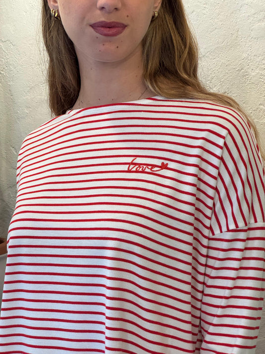 MAGLIETTA A RIGHE LOVE