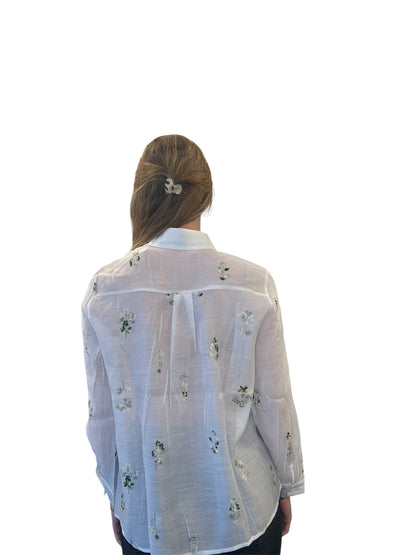 Camicia Trasparente con Fiori