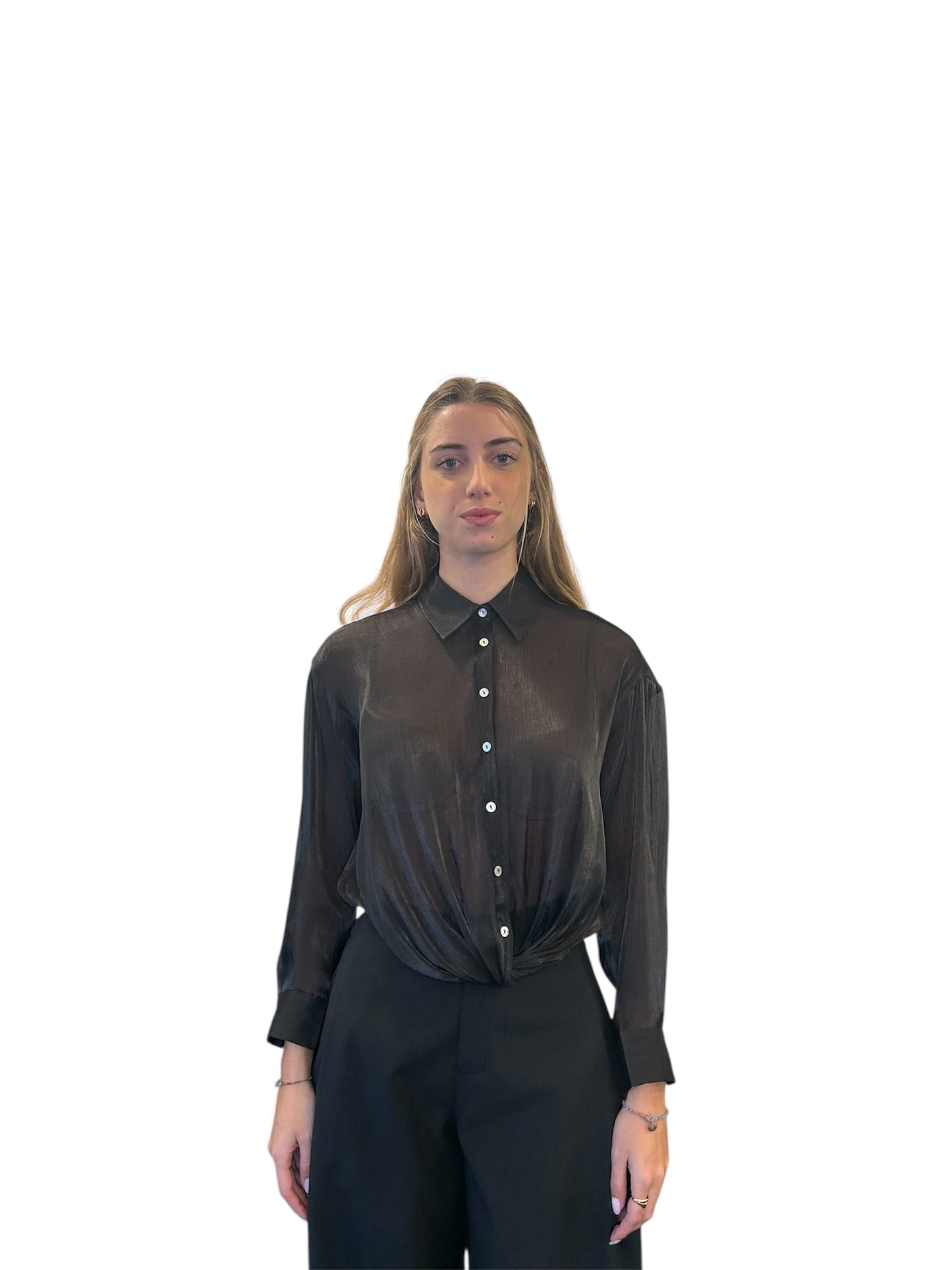 Camicia lucida trasparente