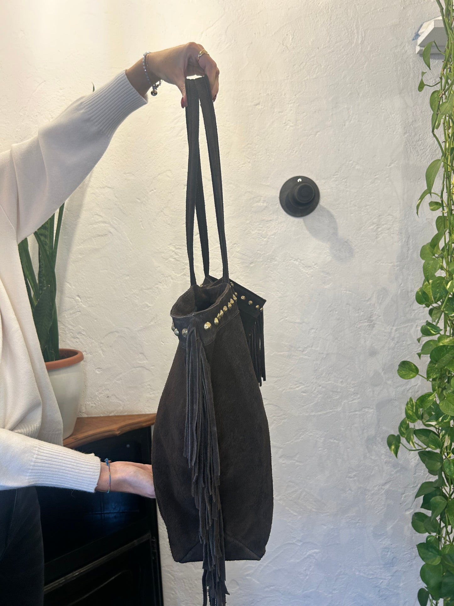 Postina in pelle scamosciata