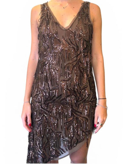 Abito paillettes asimmetrico