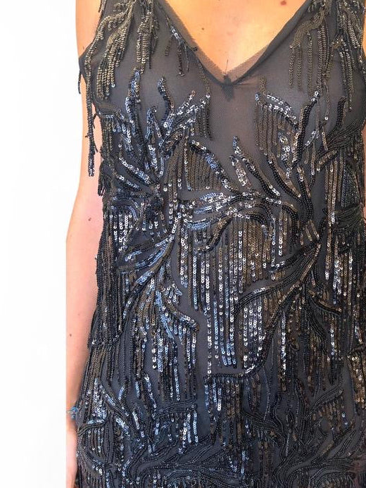 Abito paillettes asimmetrico