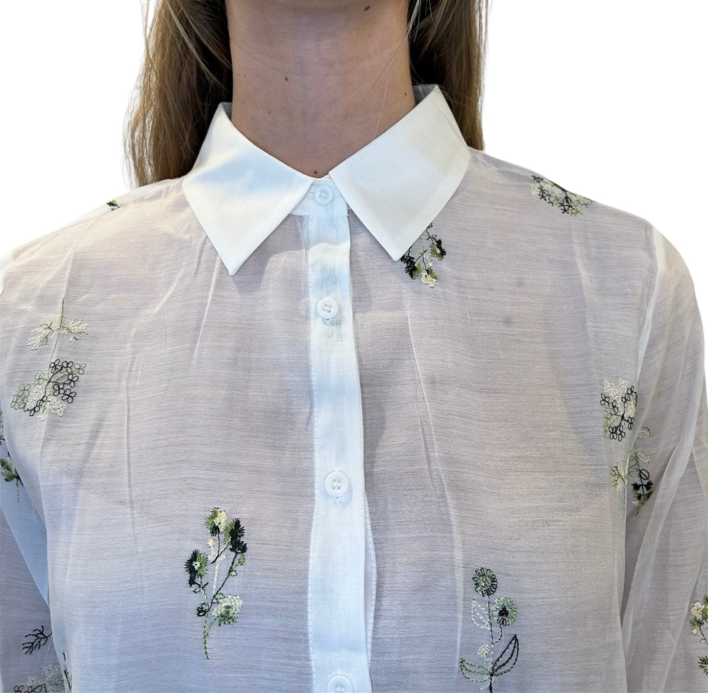 Camicia Trasparente con Fiori