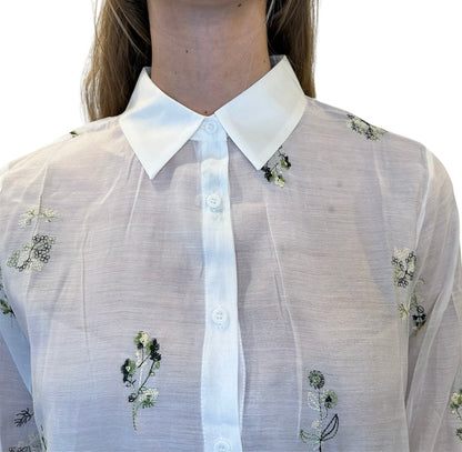 Camicia Trasparente con Fiori