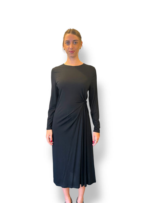 Vestito arricciato ai lati  con maniche lunghe