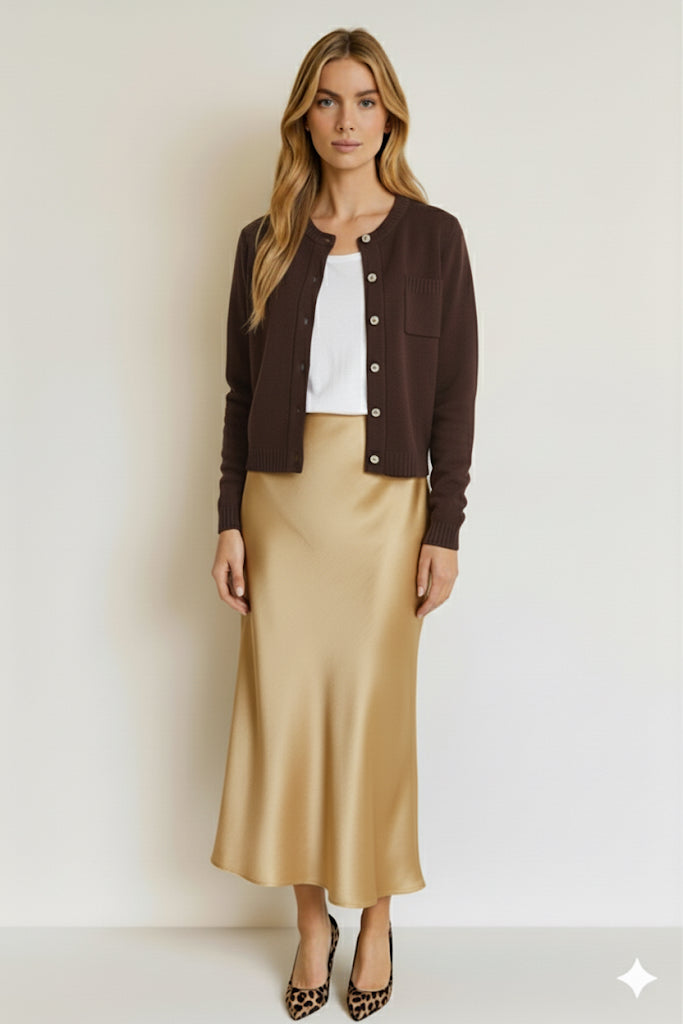 Cardigan misto cashemere con bottoni gioiello