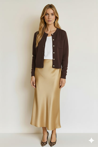 Cardigan misto cashemere con bottoni gioiello