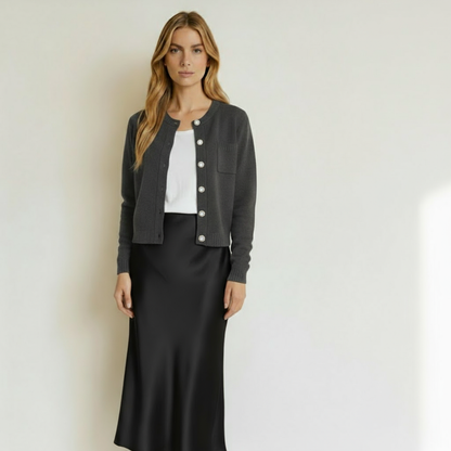 Cardigan misto cashemere con bottoni gioiello