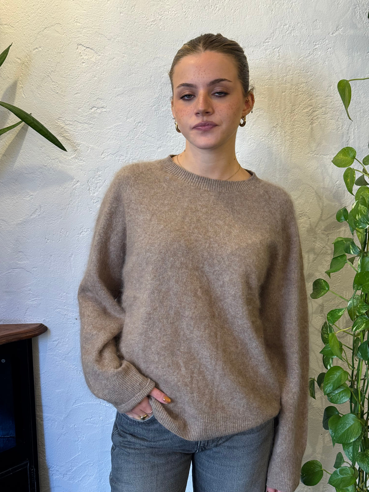 Maglione girocollo misto cashemire