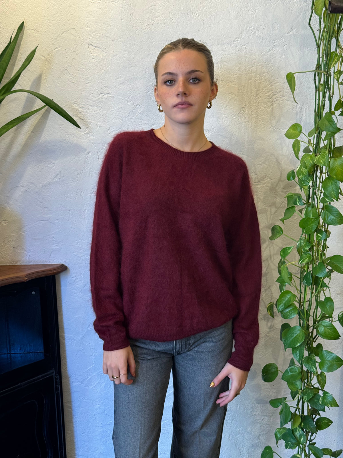 Maglione girocollo misto cashemire