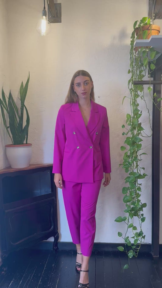 Dixie - completo giacca e pantalone fuxia